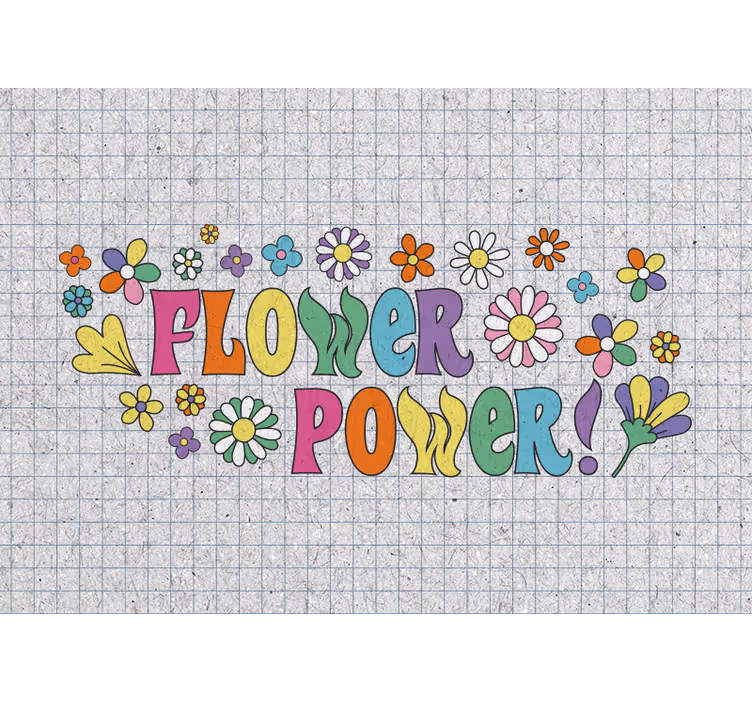 Bloemen foto behang flower power design - TenStickers