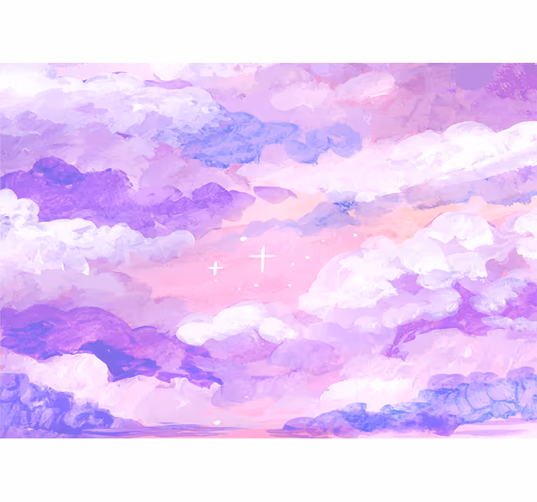 Fotobehang lucht zachte paarse wolken - TenStickers