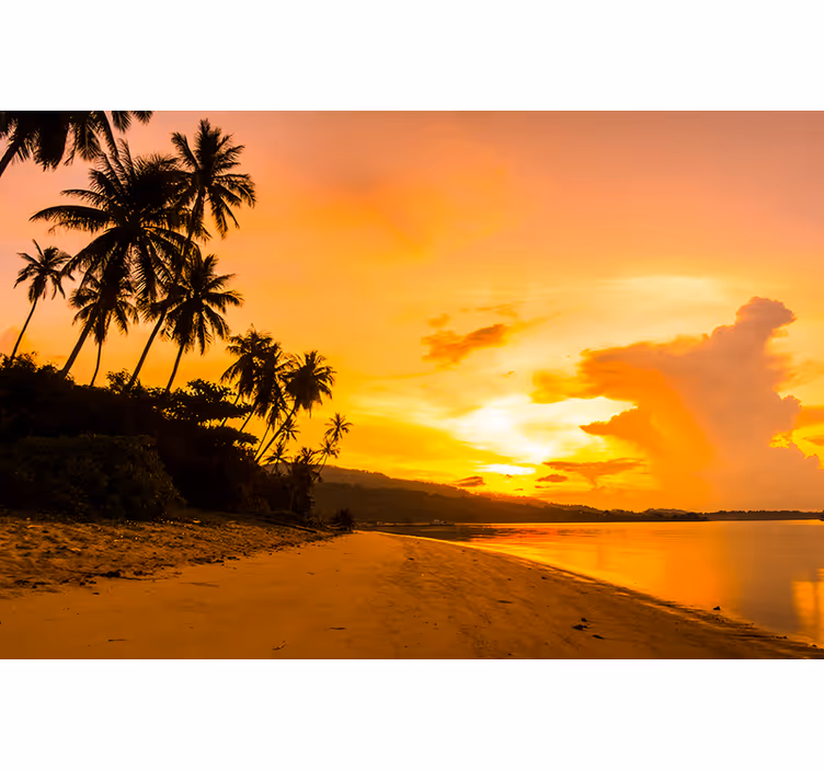 Fototapet landschap tropische zonsondergang sereniteit - TenStickers