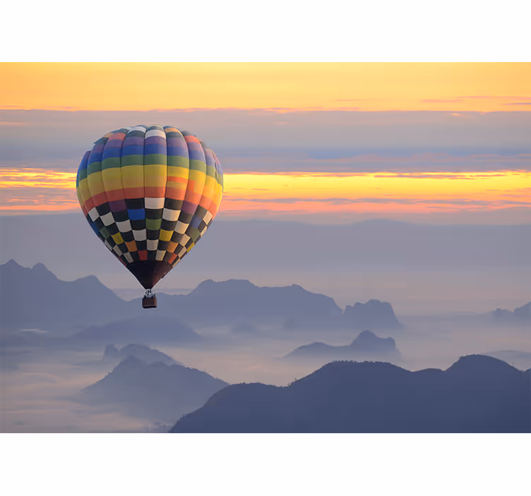 Fotobehang voertuigen luchtballon avontuur - TenStickers