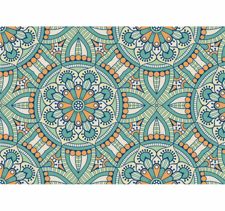 Fotobehang print intricate bloemmotief - TenStickers