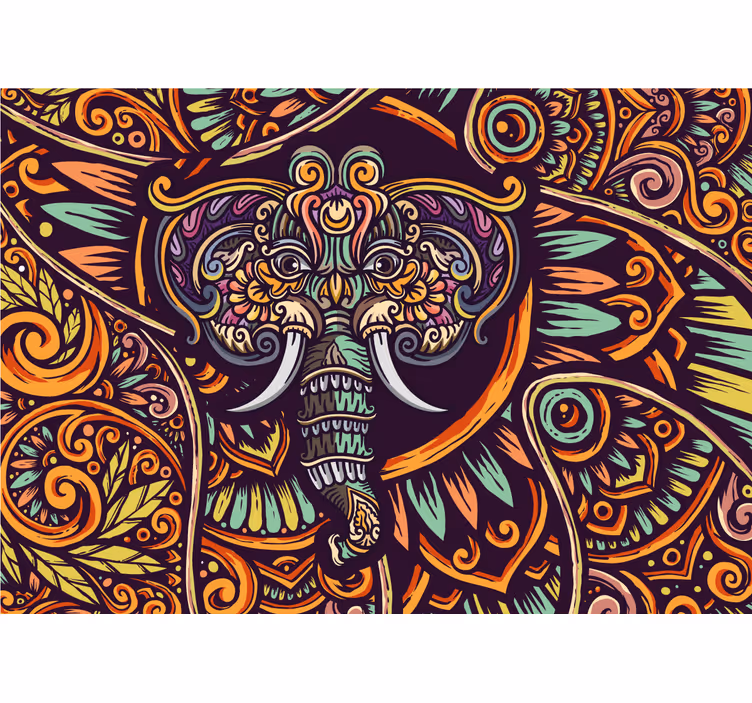 Foto behang dieren decoratief olifantenmotief - TenStickers
