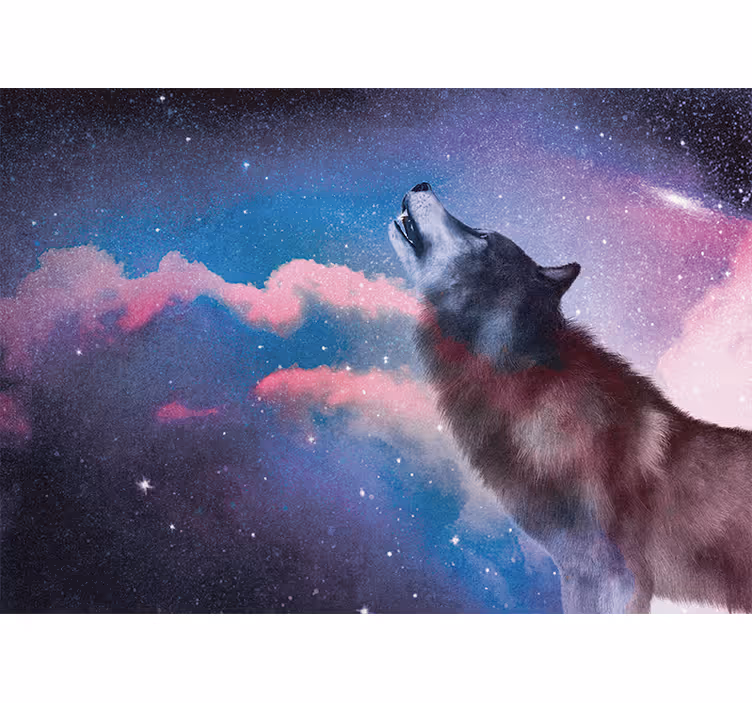 Foto behang dieren uil in de maan silhouet - TenStickers