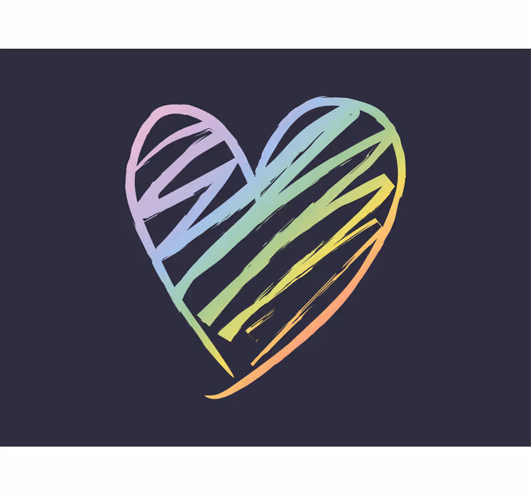 Foto behang liefde regenboog hart ontwerp - TenStickers