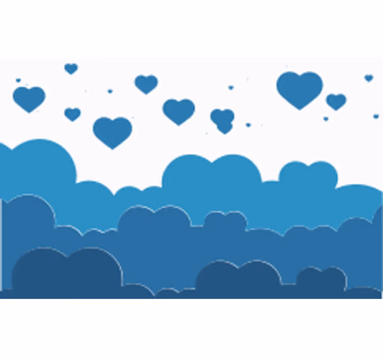 Foto behang liefde wolken en harten - TenStickers