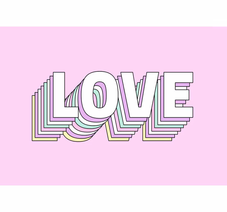 Foto behang liefde gestileerde liefdes typografie - TenStickers