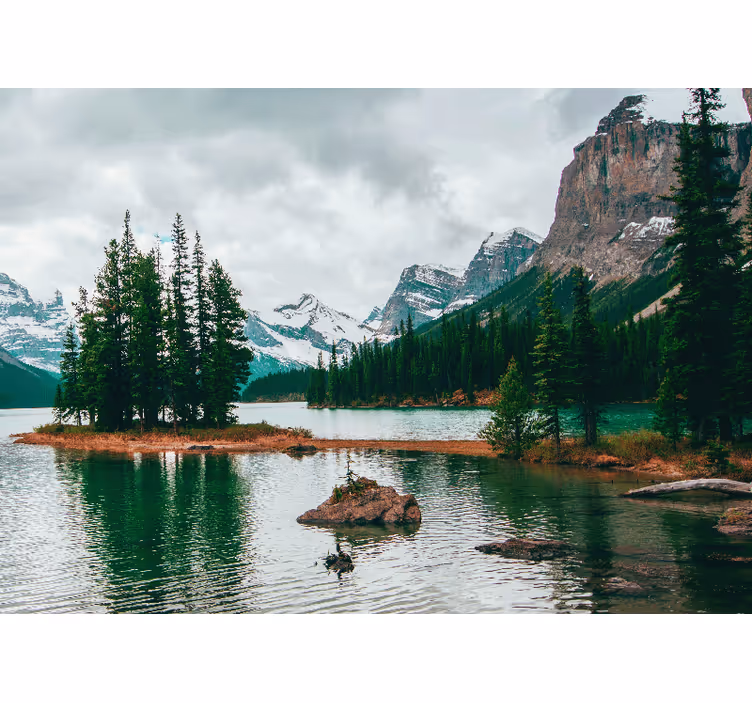 Fototapet landschap rustig alpenmeer - TenStickers