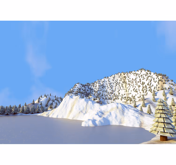Fototapet landschap winterse bergscène - TenStickers