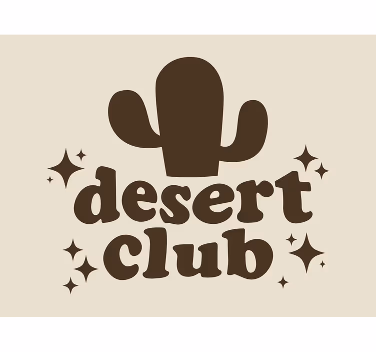 Fotobehang woestijn cactus club ontwerp - TenStickers
