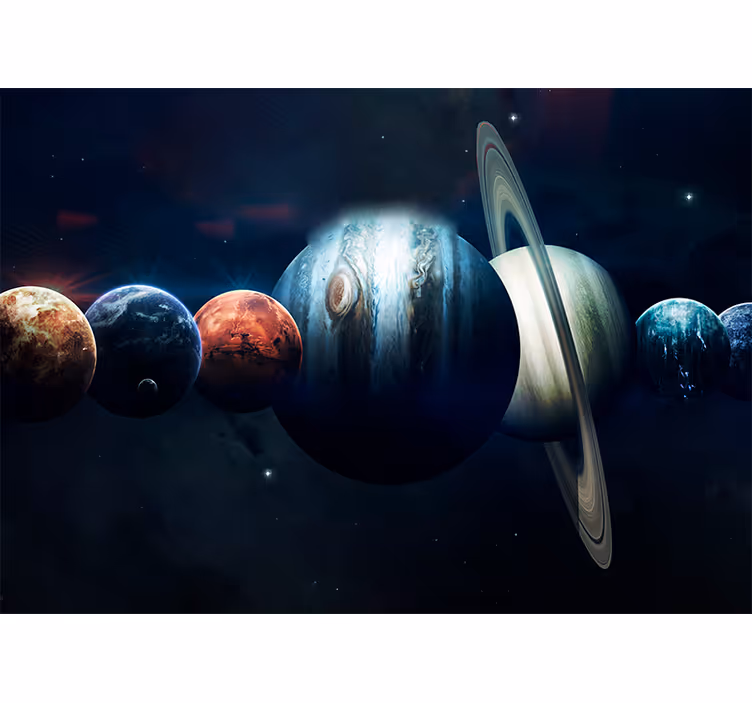 Planeten in een baan fotobehang ruimte - TenStickers