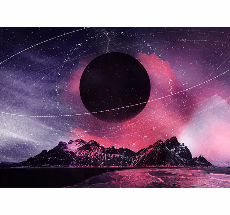 Fotobehang ruimte cosmic zwarte planeet - TenStickers