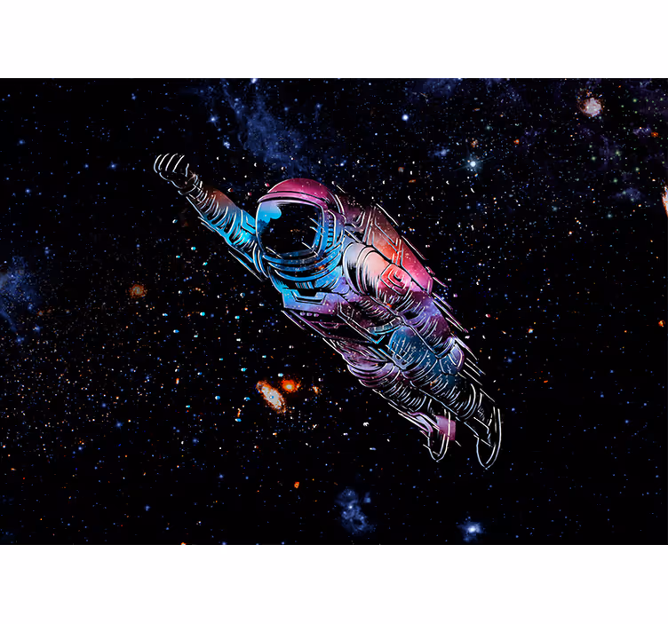 Dappere astronaut fotobehang ruimte - TenStickers