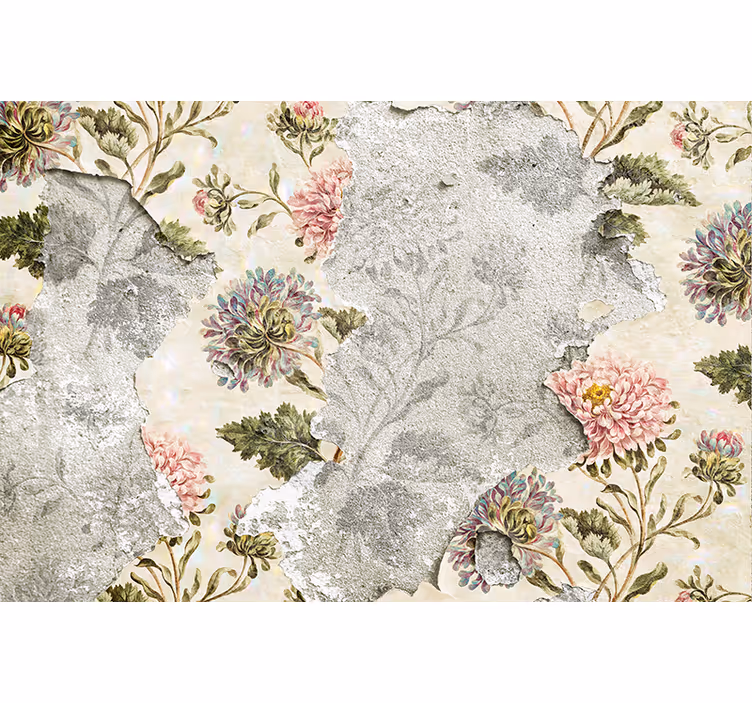 Bloemen foto behang vintage bloemenpatroon - TenStickers