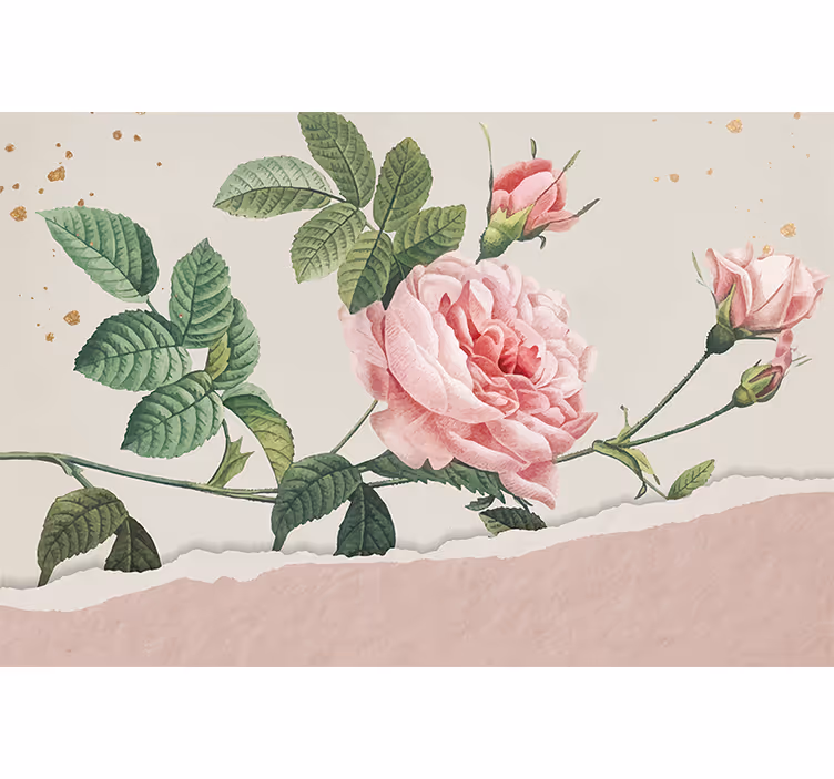 Bloemen foto behang rozenboeket in roze - TenStickers