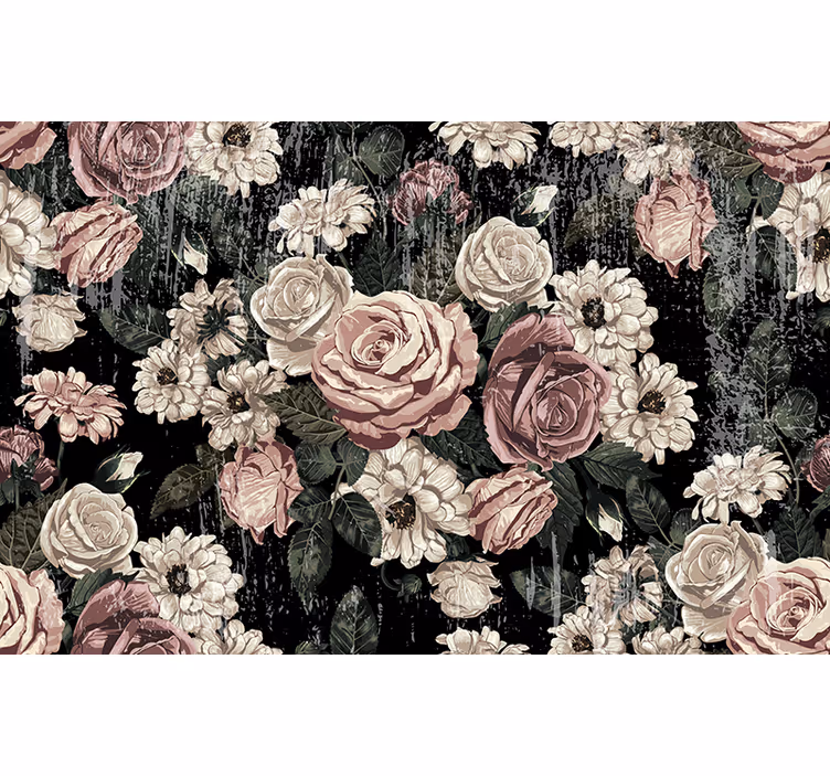 Bloemen foto behang vintage bloemenexplosie - TenStickers