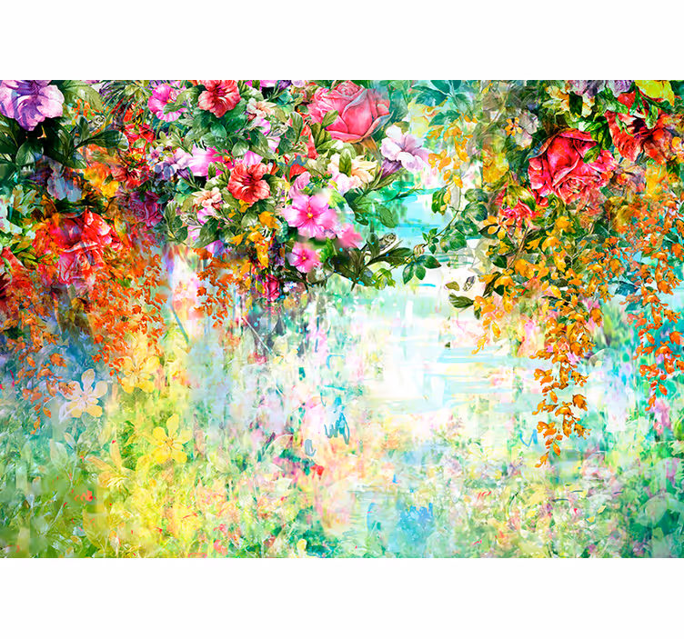 Bloemen foto behang bloesemontwerp - TenStickers