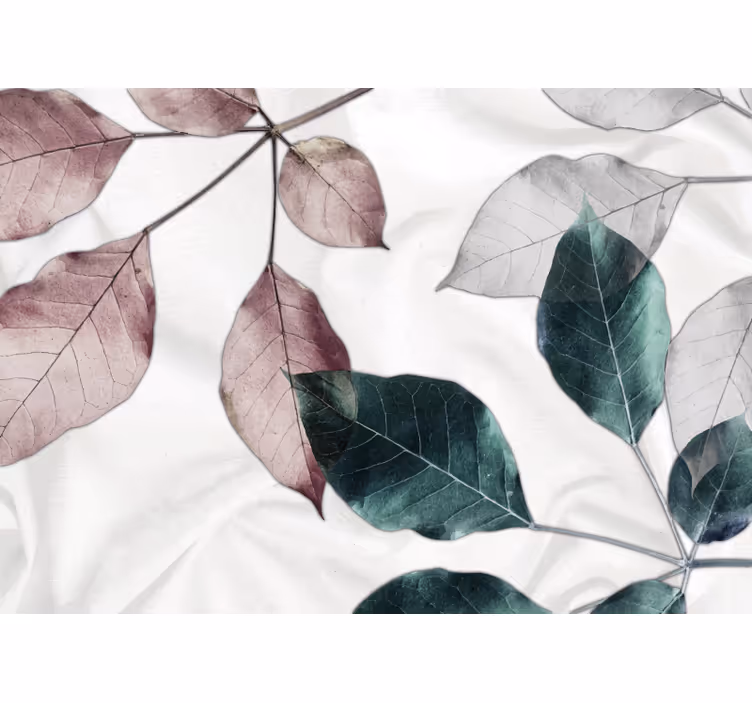 Bloemen foto behang subtiele bladmotieven - TenStickers
