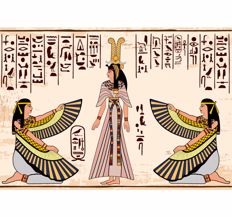 Foto behang dieren oude egyptische figuren - TenStickers