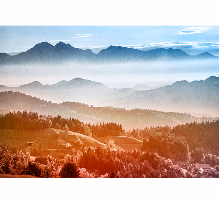 Fototapet landschap bergachtig wildernislandschap - TenStickers