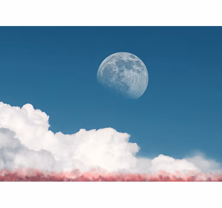 Fotobehang lucht maanwolkenzicht - TenStickers