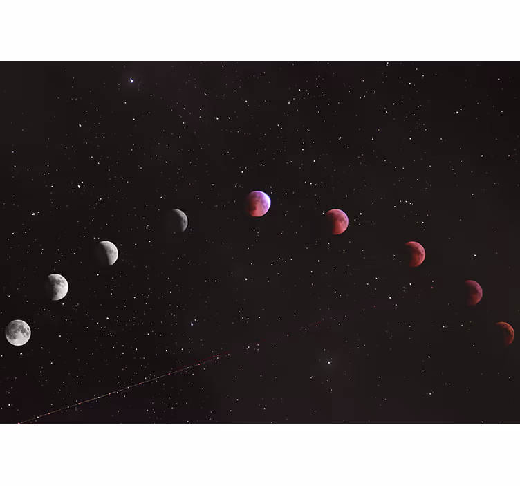 Fotobehang ruimte fases van de maan - TenStickers