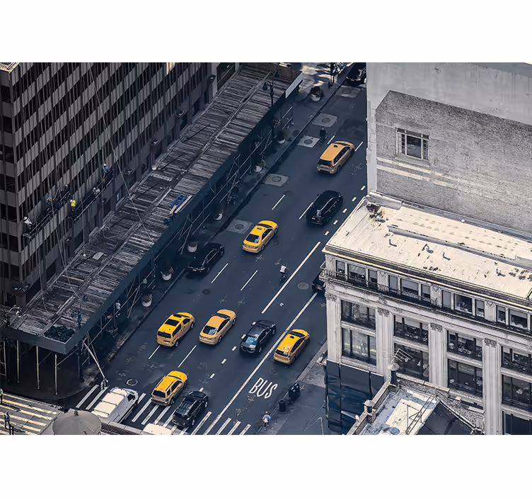 Drukke gele taxi's fotobehang New York - TenStickers