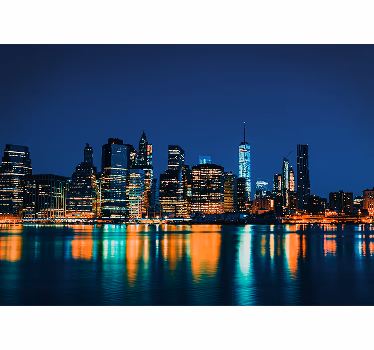 Fotobehang new york skyline nacht - TenStickers