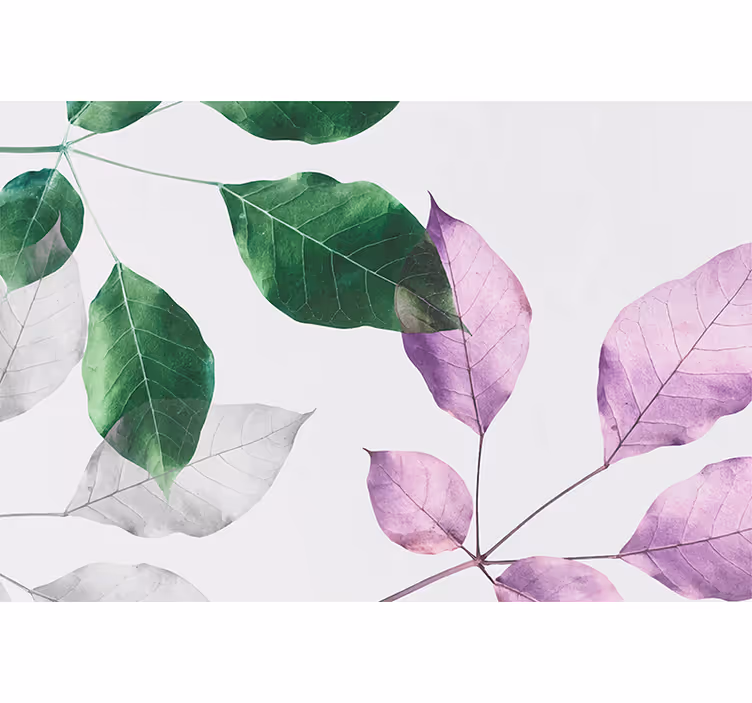 Fotobehang natuur bladerige botanische accenten - TenStickers
