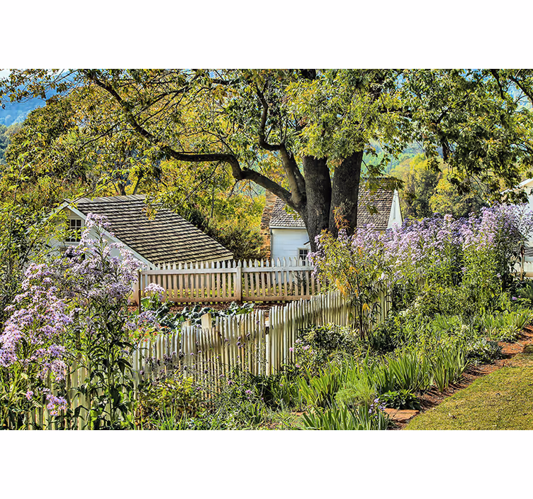Fototapet landschap serene tuin uitzicht - TenStickers