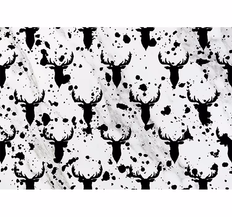Foto behang dieren hert silhouet patroon - TenStickers