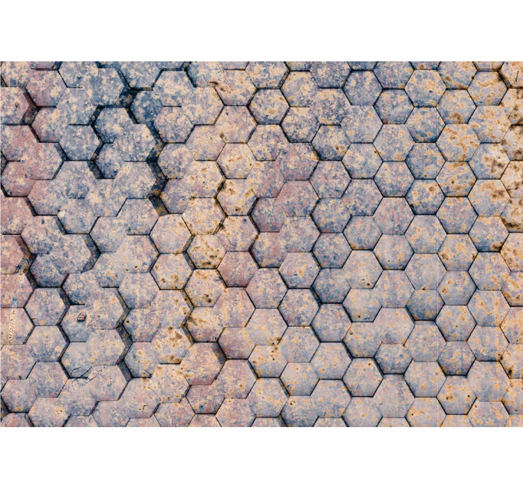 Fotobehang patronen hexagonaal steenpatroon - TenStickers