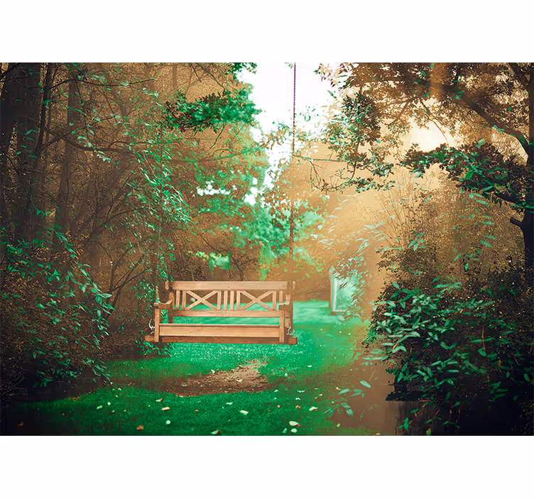 Natuur behang serene tuin ontsnapping - TenStickers