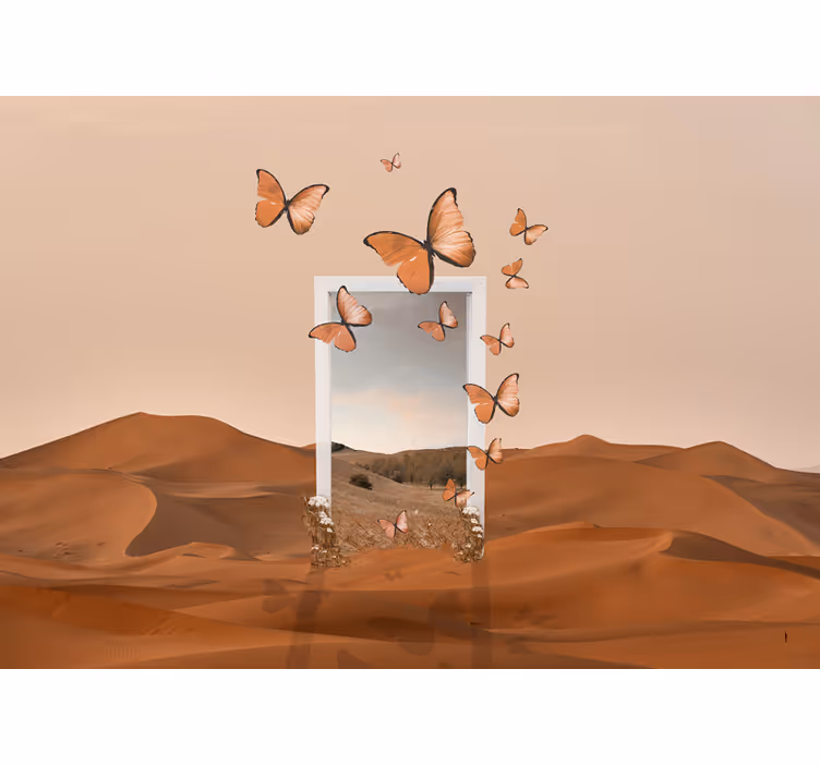 Vliegende vlinders fotobehang natuur - TenStickers