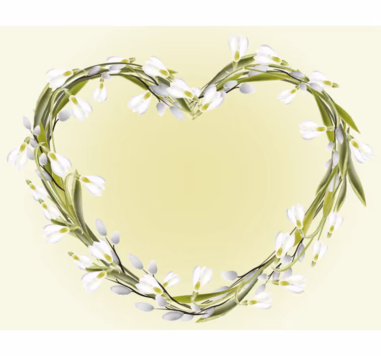 Bloemen foto behang hartvormige bloemen - TenStickers