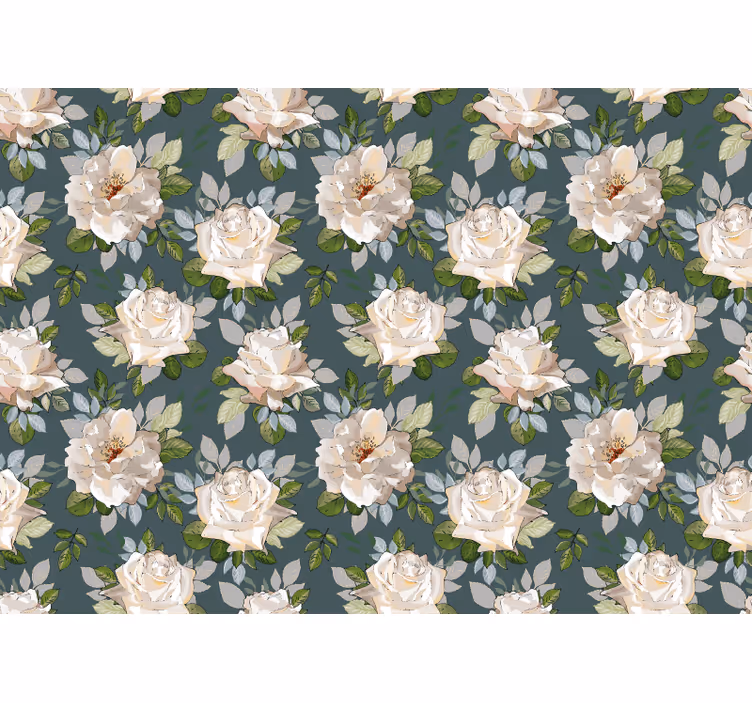 Bloemen foto behang rozenbloemenpatroon - TenStickers