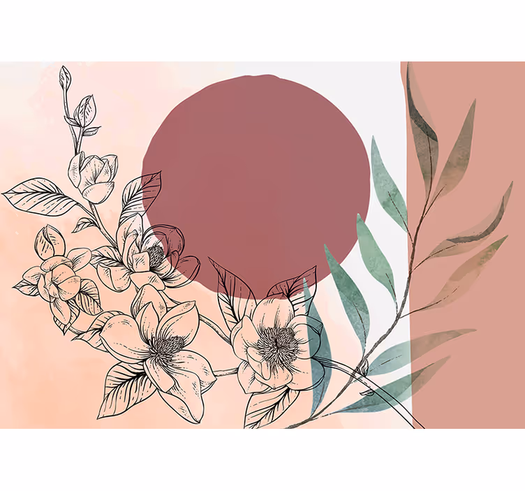 Bloemen foto behang bloemenelementen compositie - TenStickers