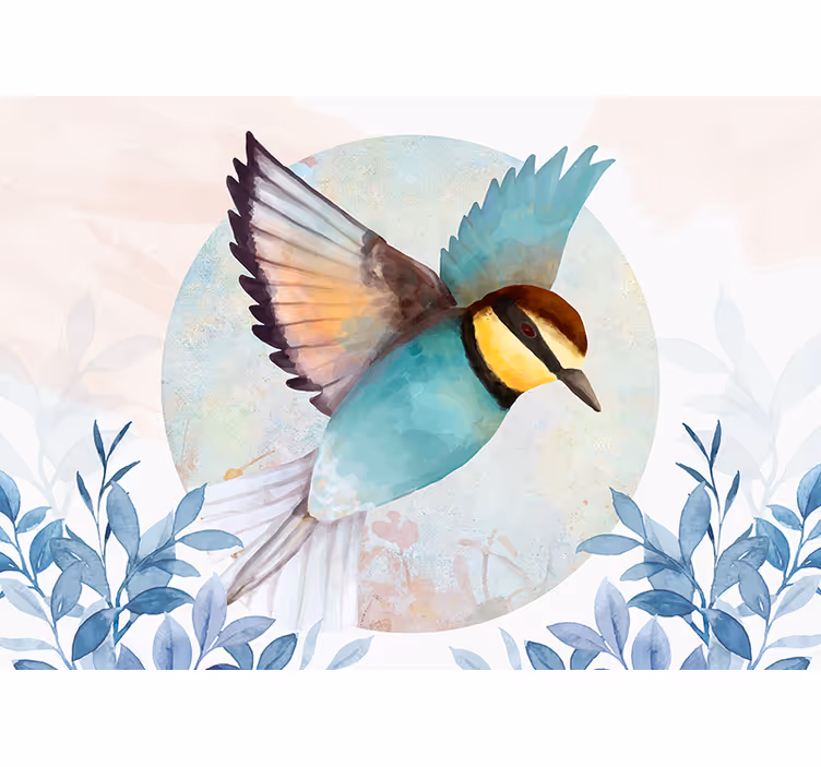Foto behang woonkamer vliegende vogel ontwerp - TenStickers