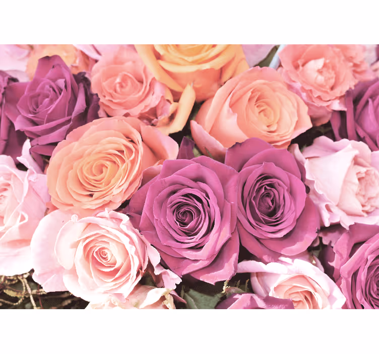 Bloemen foto behang rozenboeket close-up - TenStickers