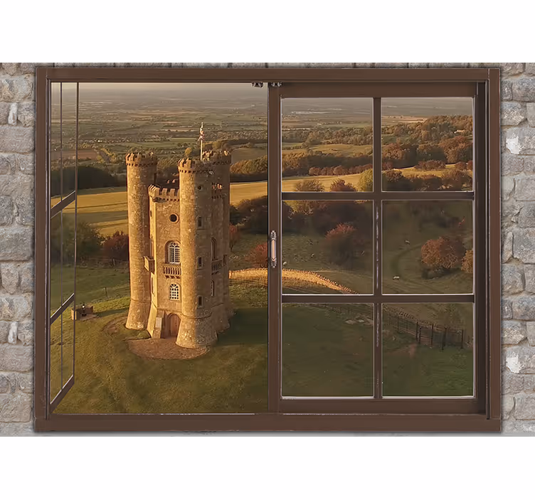 Fotobehang stad historisch kasteel uitzicht - TenStickers
