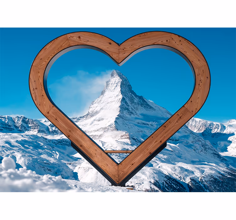 Foto behang liefde hartvormig berglandschap - TenStickers