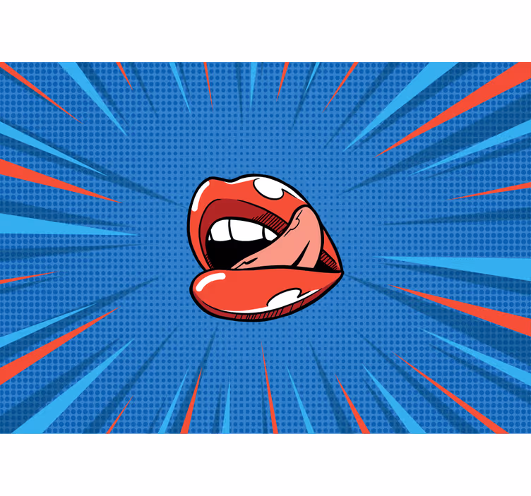 Fotobehang graffiti levendige mond pop - TenStickers