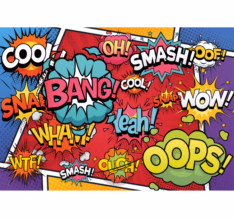 Fotobehang graffiti comic geluidseffecten - TenStickers