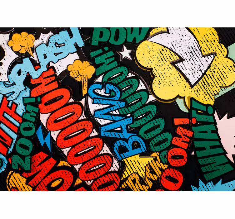 Fotobehang graffiti stripboek geluiden - TenStickers