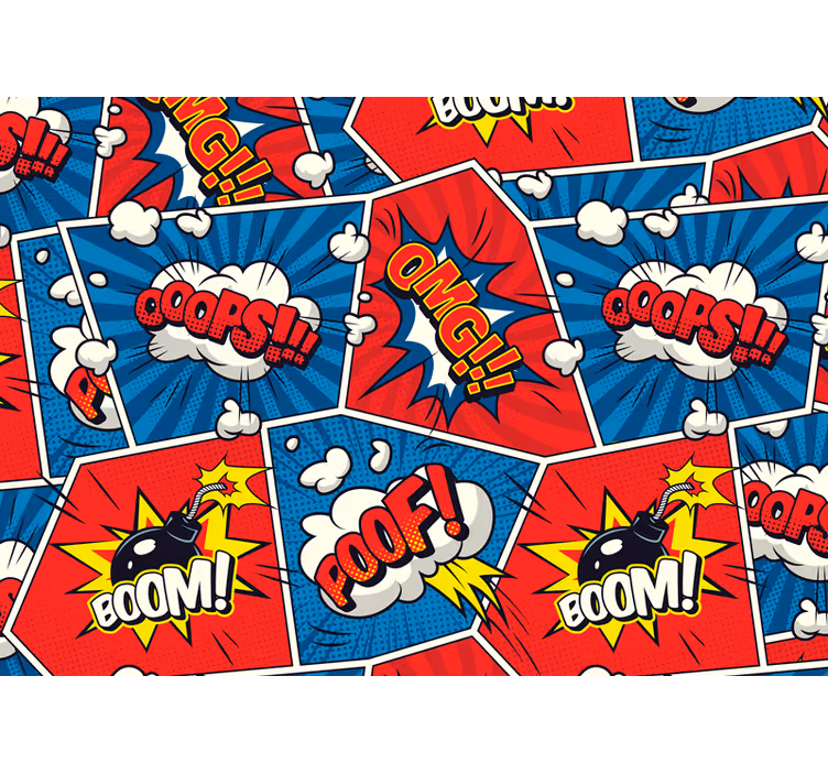 Fotobehang graffiti met striptekstballonnen - TenStickers