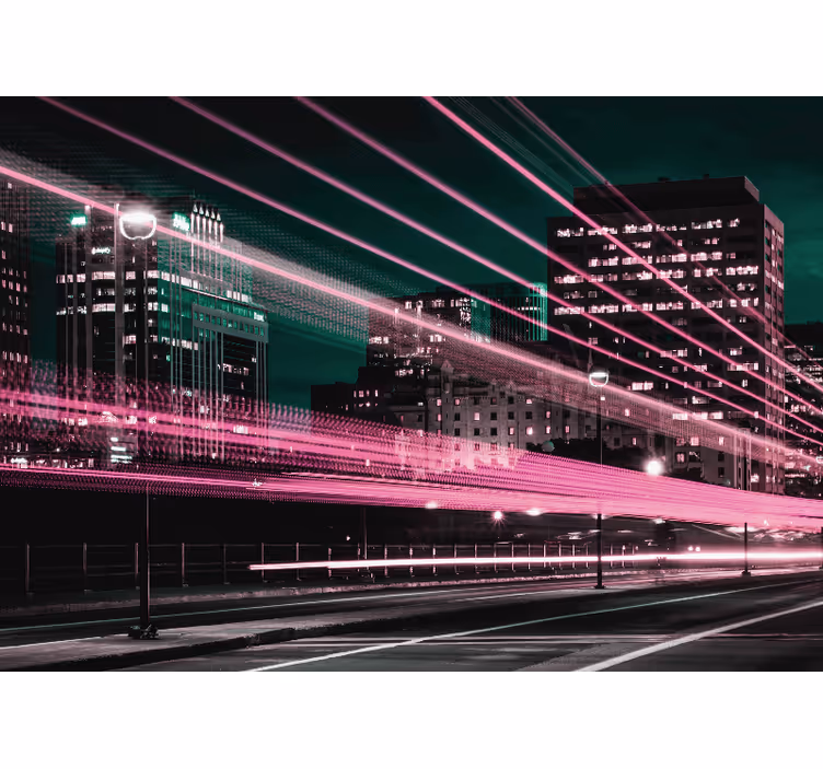 Fotobehang stad urban skyline rush - TenStickers