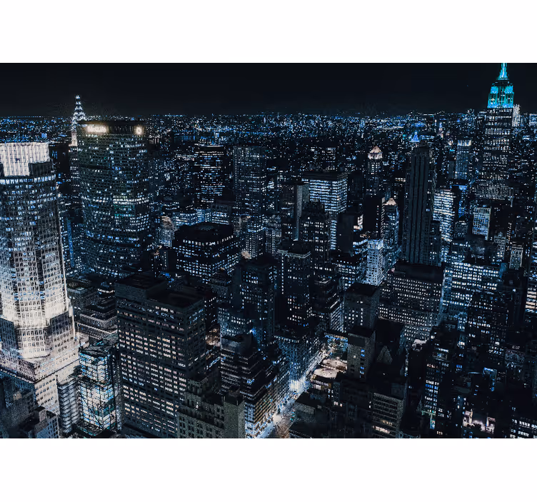 Fotobehang new york nachtzicht op de skyline - TenStickers