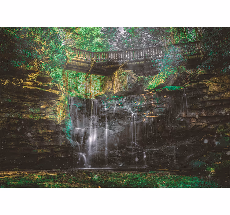 Fototapet landschap waterval uitzicht - TenStickers