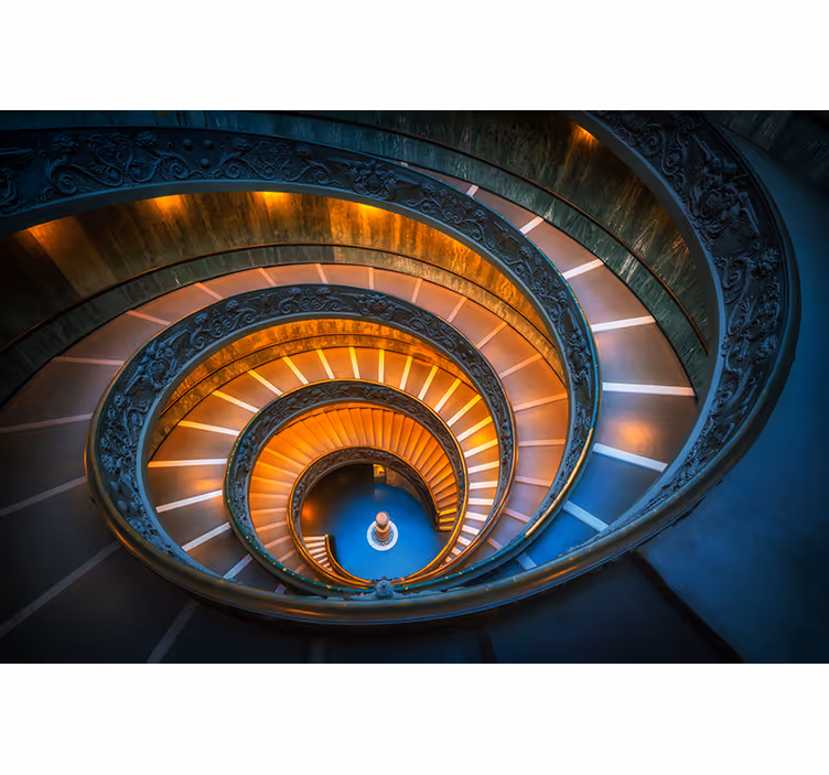 Fototapet landschap spiral trapverlichting - TenStickers