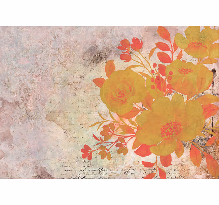 Bloemen foto behang gele bloemencompositie - TenStickers