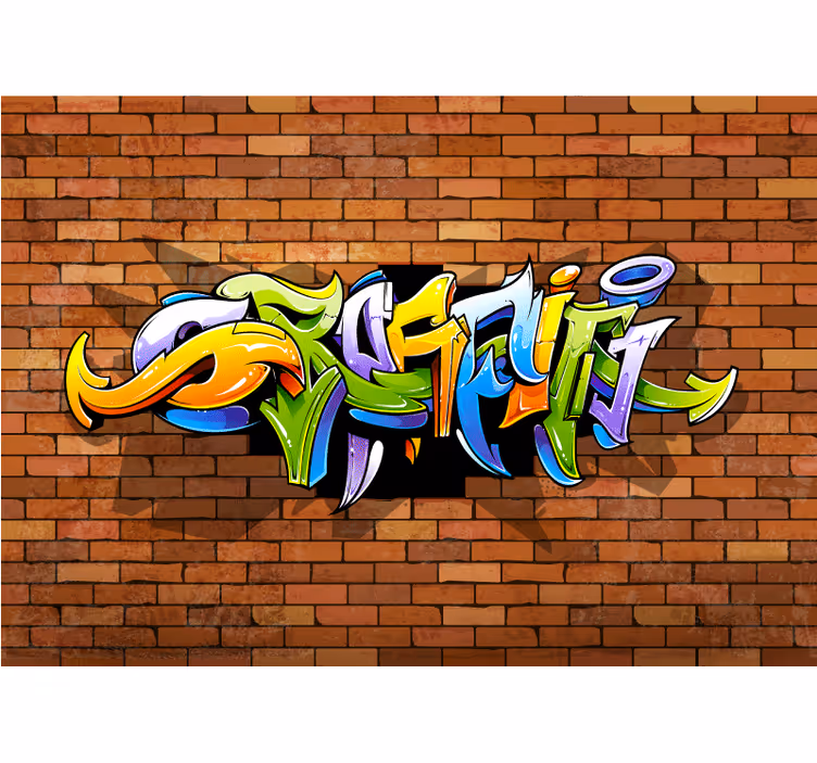 Fotobehang graffiti kleurrijke stedelijke letters - TenStickers
